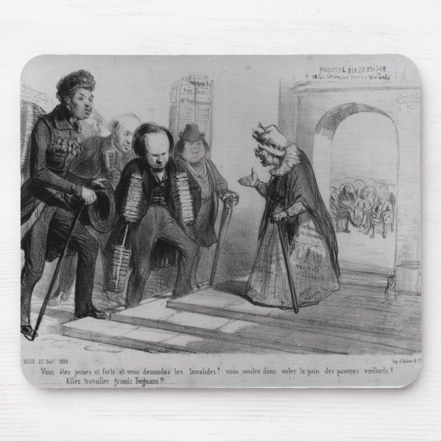 Mousepad Dumas, Hugo e Balzac procurando sua admissão (Frente)