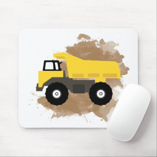Mousepad Dump Truck Construction Vehicle Mud Watercolor