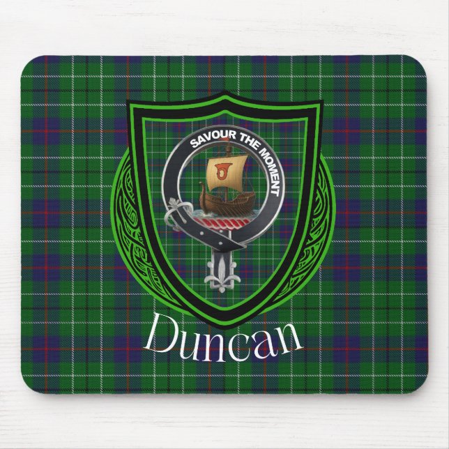 Mousepad Duncan Scottish Clan Tartan & Crest (Frente)