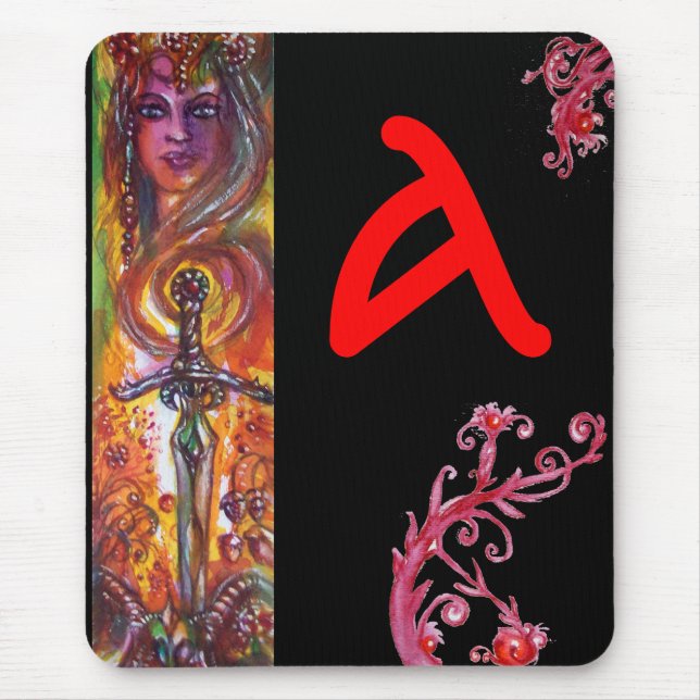 MOUSEPAD DURENDAL, ESPADA ROMÂNTICA E MONOGRAMA DE ANGEL (Frente)