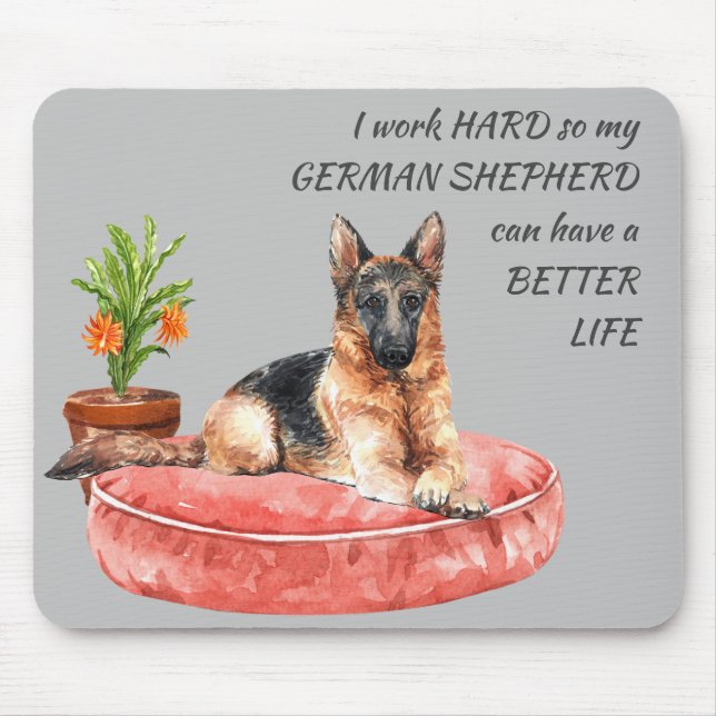 Mousepad Duro de trabalho para o meu cão German shepherd (Frente)
