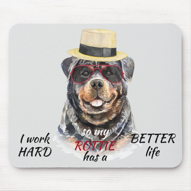 Mousepad Duro de trabalho para o meu Rottweiler (Frente)