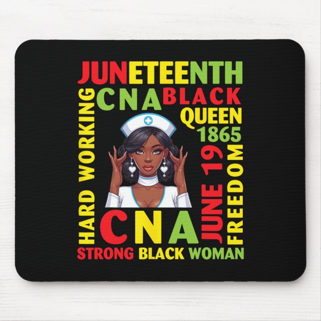 Mousepad Duro Trabalhando Cna Black Queen Forte Negra Mulhe (Frente)