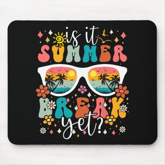 Mousepad É A Break De Verão E A Retrô Groovy Feliz Dia Pass (Frente)