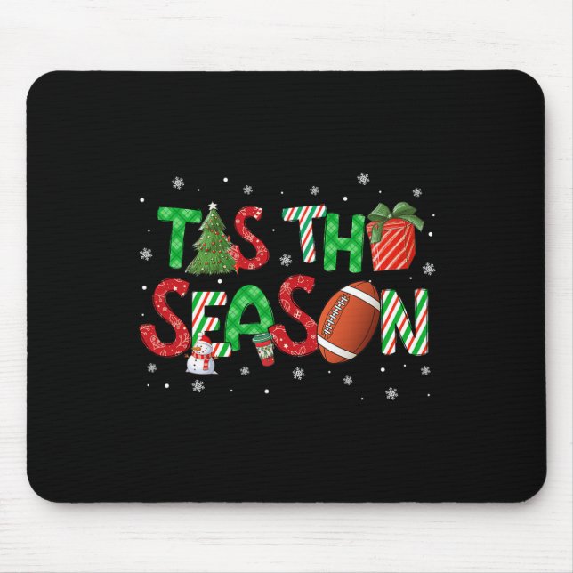 Mousepad É a Temporada de Futebol Árvore de Natal Café Feli (Frente)