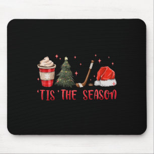 Mousepad É a Temporada de Hóquei Café Árvore de Natal Hóque