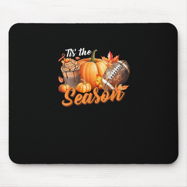Mousepad É a Temporada do Outono do Café com Folhas de Abób (Frente)