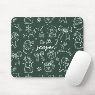 Mousepad É a Temporada - Doodle de Natal