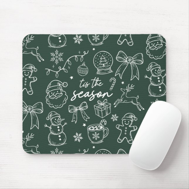 Mousepad É a Temporada - Doodle de Natal (Com mouse)