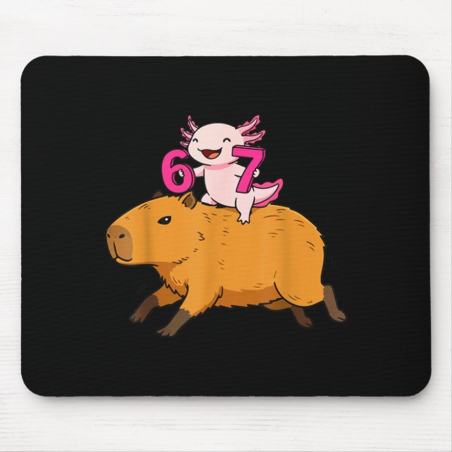 Mousepad E Divertido Seis Sete Kawaii Axolote Capivara (Frente)