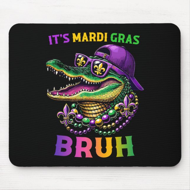 Mousepad É Mardi Gras Bruh Marigator Alligator Mardi Gra (Frente)