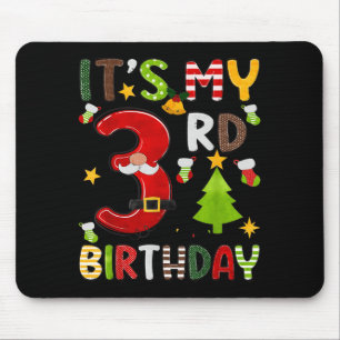 Mousepad É Meu 3º Aniversário Meninos 3 Anos de Idade Crian