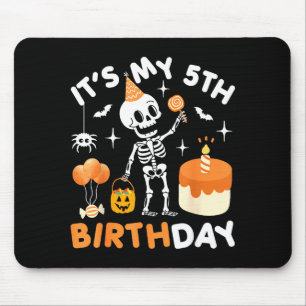 Mousepad É Meu 5º Aniversário-Esqueleto Divertido de Hallow