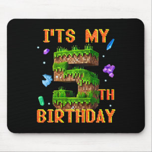 Mousepad É meu 5º aniversário Festa de gamer pixel menino G