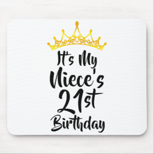 Mousepad É o 21º Aniversário da Minha Sobrinha Coroa Feliz 