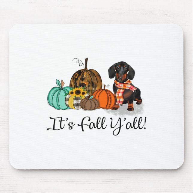 Mousepad É o Cachshund Dachshund Pumpkin Dog Halloween Co (Frente)