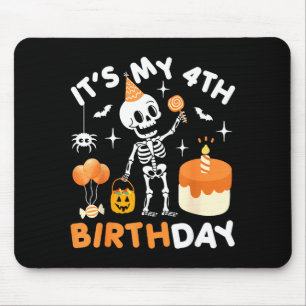 Mousepad É o meu 4º aniversário - esqueleto engraçado de Ha