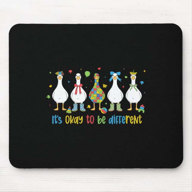Mousepad É Ok Ser Diferente Ganso Bobo Especial Autismo (Frente)