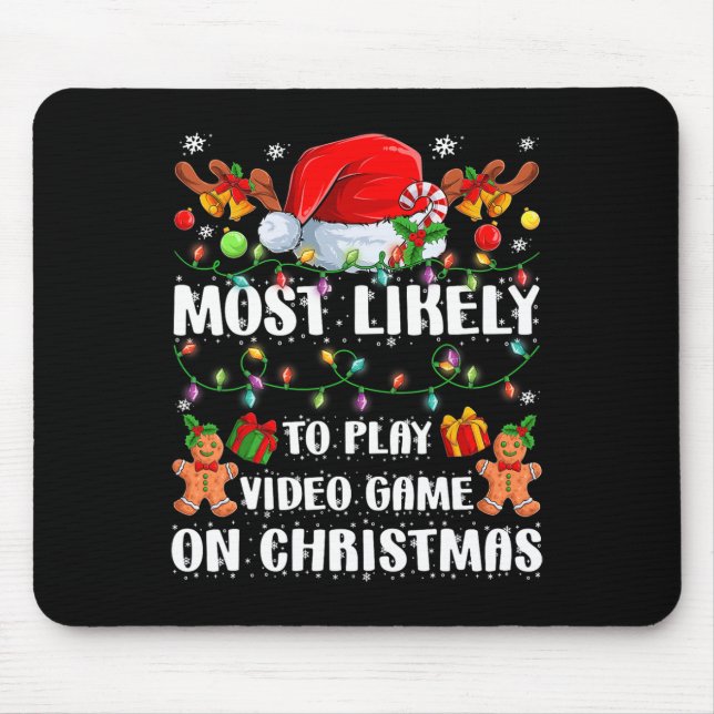 Mousepad É Provável Jogar Vídeo Na Árvore L Do Natal (Frente)