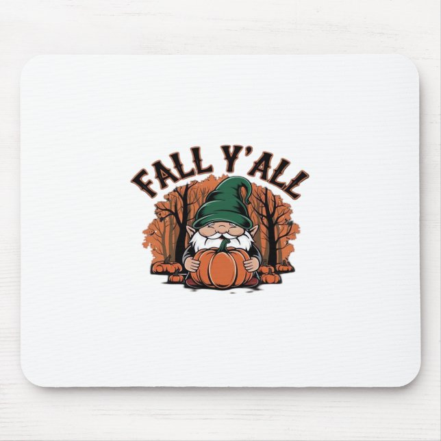 Mousepad É "Pumpkin Gnomo Autumn Retro Classic" (Frente)