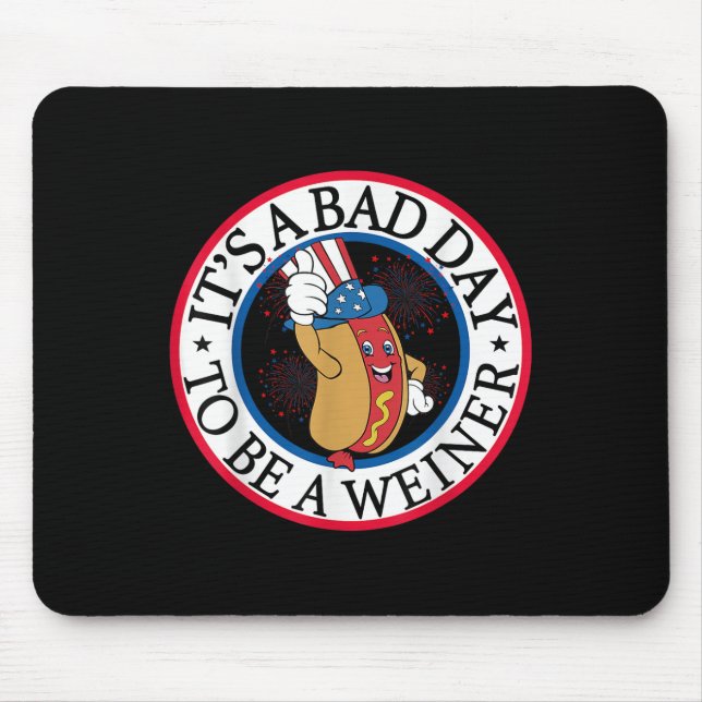 Mousepad É Um Dia Mau Ser Um Branco Vermelho Engraçado E En (Frente)