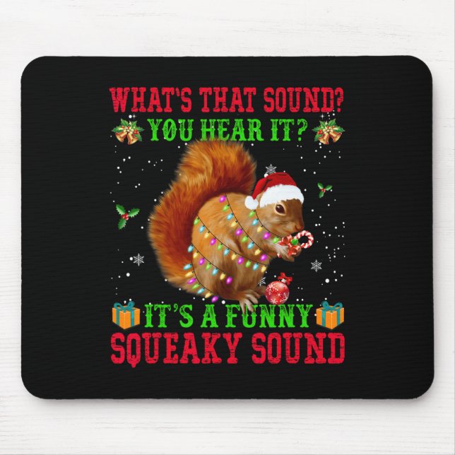 Mousepad É um divertido esquilo de Natal com som de guincho (Frente)