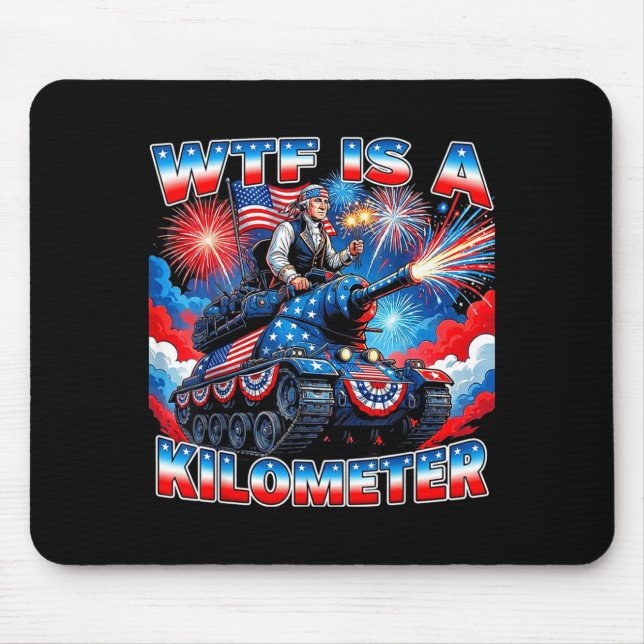 Mousepad É um quilômetro engraçado washington 4 de julho fu (Frente)
