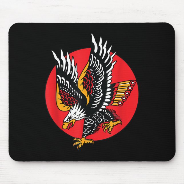 Mousepad Eagle American Traditional Tattoo Ink Old School F (Frente)