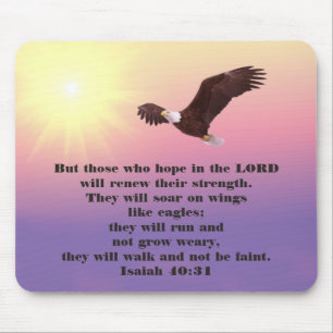 Mousepad Eagle Christian Bíblia Verse Soar em Asas