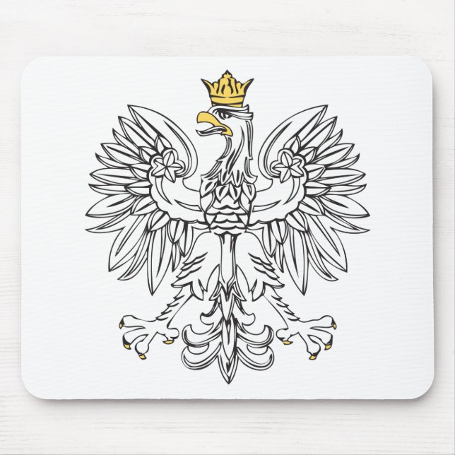 Mousepad Eagle polonês com coroa Dourado (Frente)