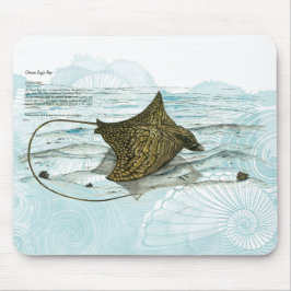 Mousepad Eagle Ray, Ornamentado Pintado Pela Mão Submarino