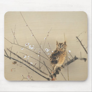 Mousepad Early Plum Blossoms de Nishimura Goun, Vintage Owl