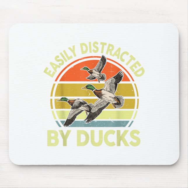 Mousepad Easily Distracted Duck Hunting Gift Dad Hunter Son (Frente)