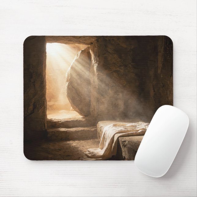 Mousepad Easter Empty Tomb with Shroud (Com mouse)