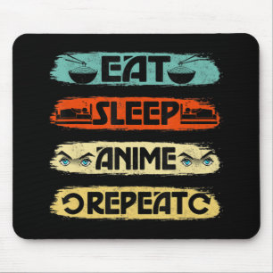 Mousepad Eat Sleep Anime Repete Ramen Kawaii Japonês Manga