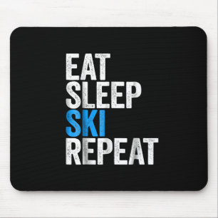 Mousepad Eat Sleep Ski Repeat Skiing Gift