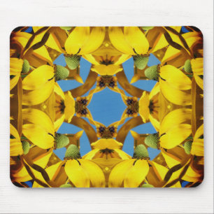 Mousepad Echinacea Amarela, Coneflower Abstrato Flower Art