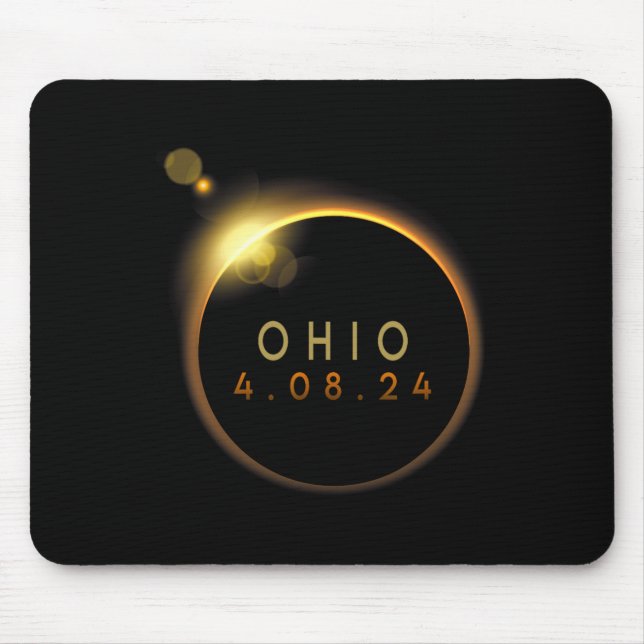 Mousepad Eclipse Solar 2024 State Ohio Total Eclipse Solar (Frente)