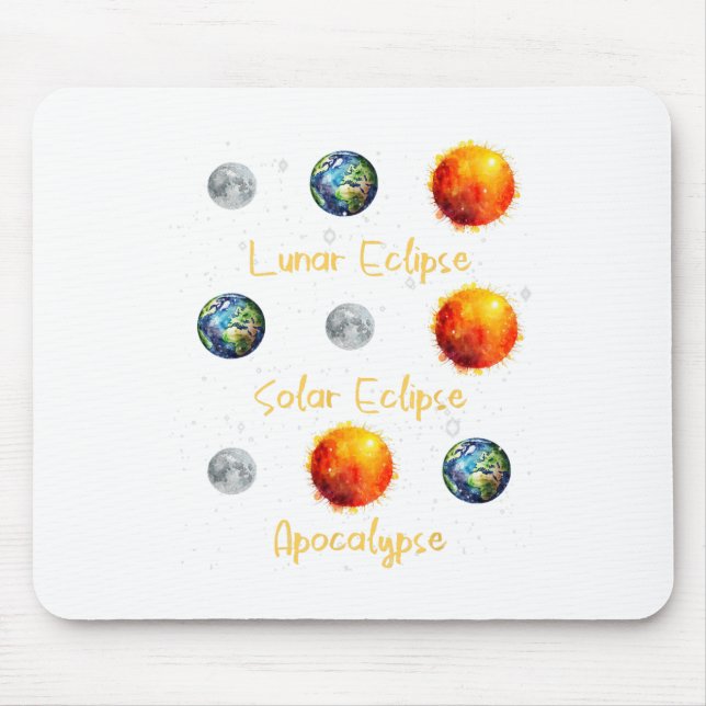 Mousepad Eclipse Solar Do Eclipse Lunar E Apocalypse Engraç (Frente)