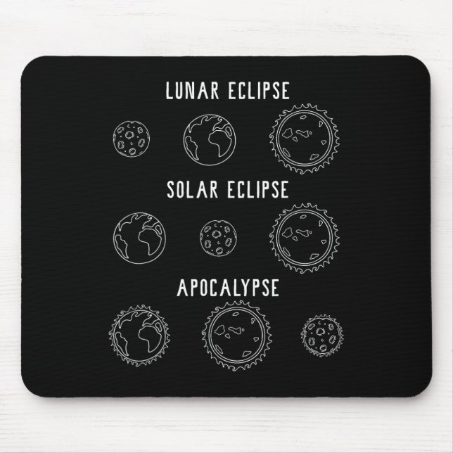 Mousepad Eclipse Solar Lunar Apocalypse Astronomy Nerd Scie (Frente)