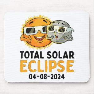 Mousepad Eclipse Solar Total 2024 Óculos Engraçados Sun Moo