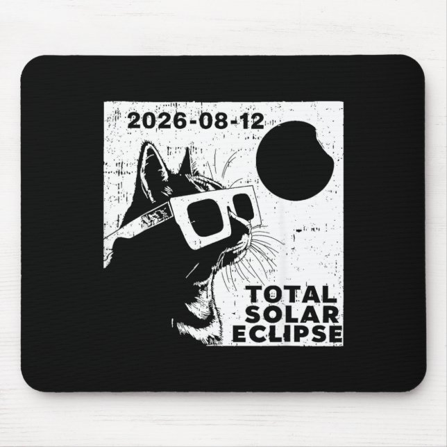 Mousepad Eclipse Solar Total 2026 Amante de Gatos (Frente)