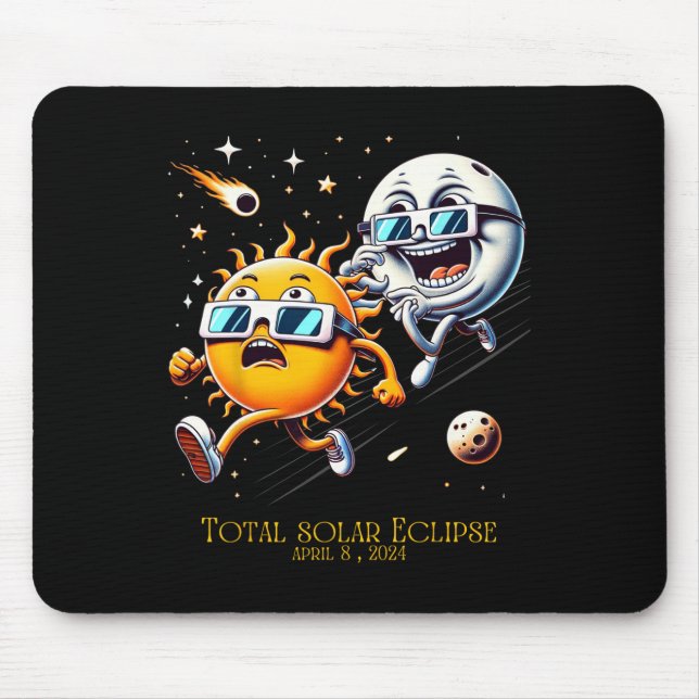 Mousepad Eclipse Solar Total 8-4-2024 Sun Frota Moon Eclips (Frente)