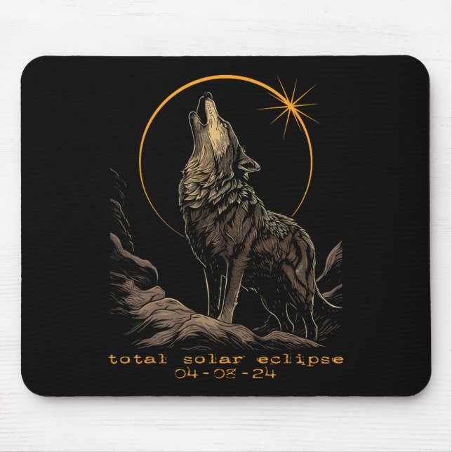 Mousepad Eclipse Solar Total April 8 Wolf (Frente)