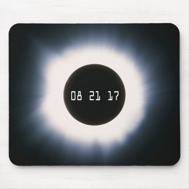 Mousepad Eclipse Solar Total de agosto de 2017 em preto e b (Frente)