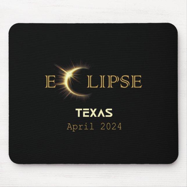 Mousepad Eclipse Solar Total Texas Totalidade Abril 8 2024  (Frente)