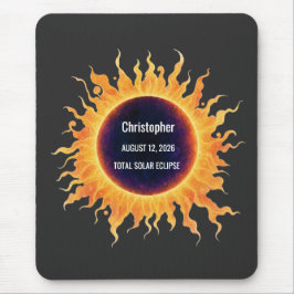 Mousepad Eclipse Total de Água-forte Total Solar 2026 Nome