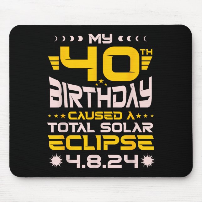 Mousepad Eclipse Total do Sol de Aniversário de 40 Anos Ado (Frente)