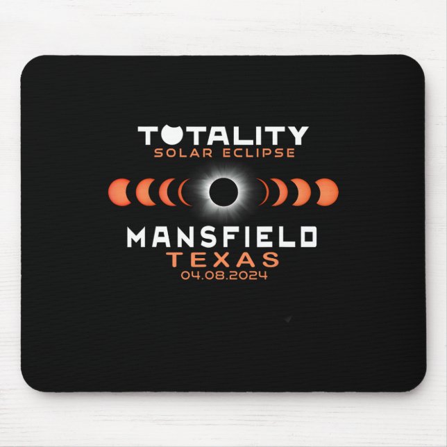 Mousepad Eclipse total do sol Mansfield Texas Eclipse 2024 (Frente)