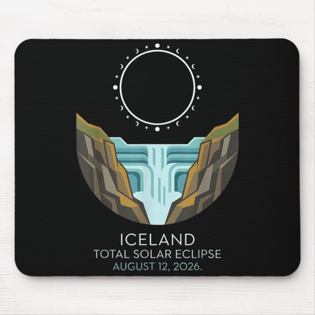 Mousepad Eclipse Total do Sol na Islândia 2026 Evento Celes (Frente)